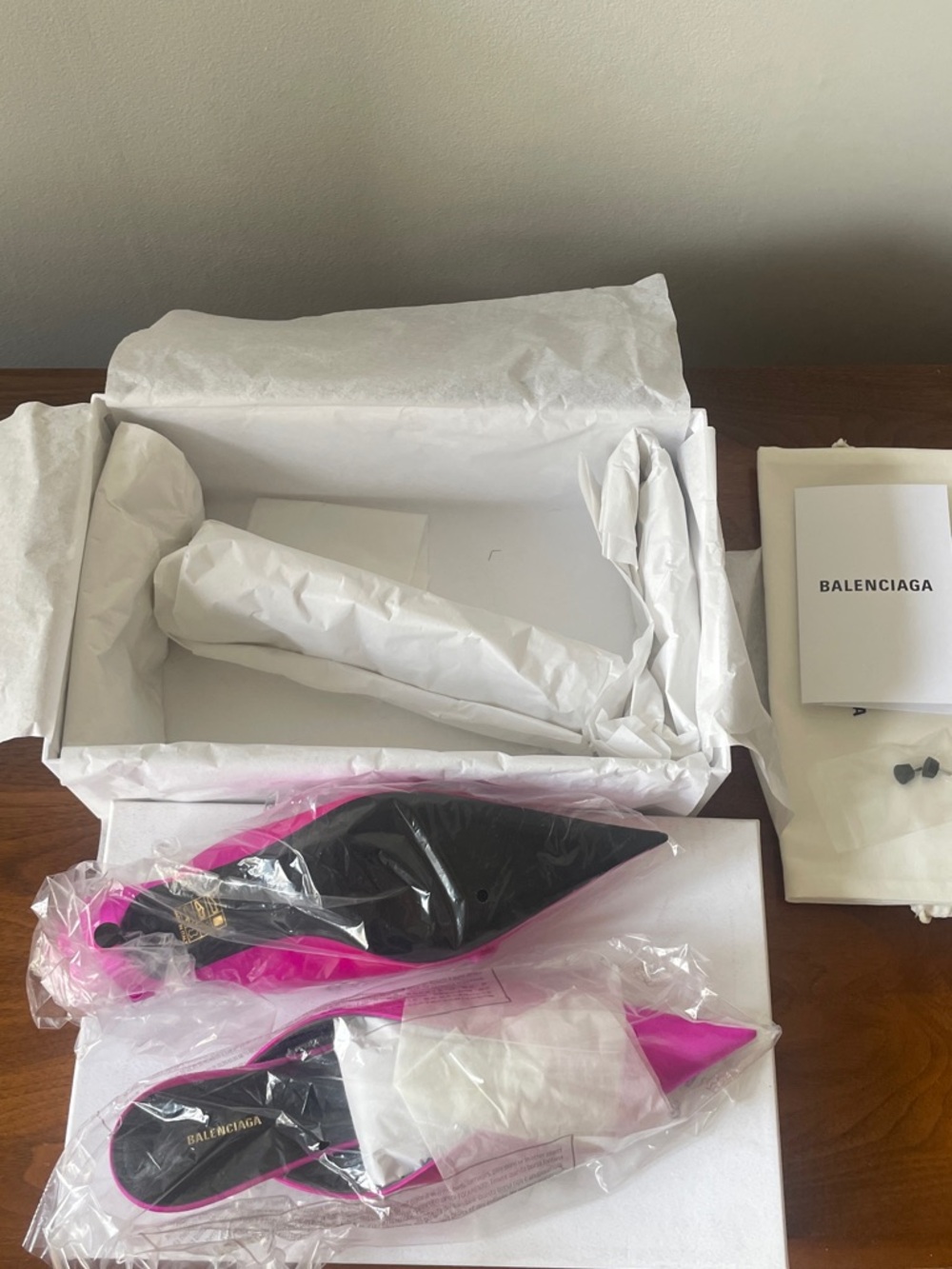 Balenciaga Knife Mules in Fuschia Satin size 37 - Picture 3 of 6
